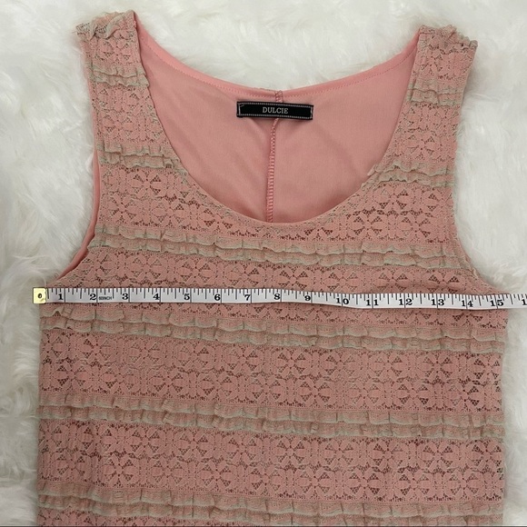 Anthropologie Dulcie Pink and White Lace Dress Size Small - Picture 4 of 7